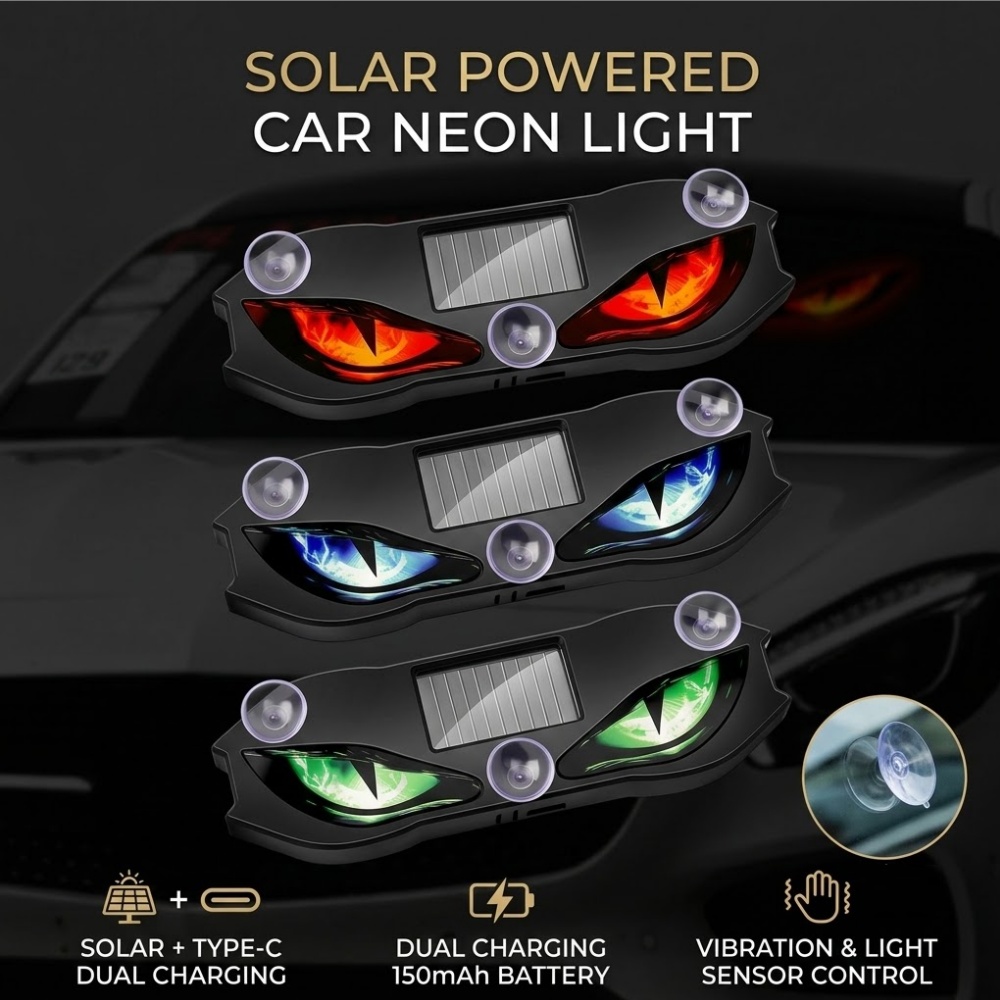 Renewable Energy Solar - Solar Powered Car Neon Light Demon