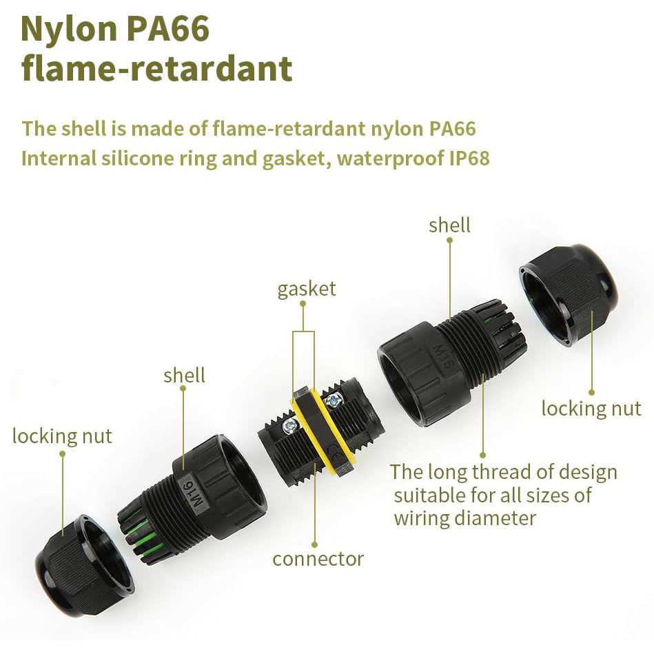 2 Way 2/3Pin IP68 Outdoor Wate - огляд і ціна Cable Gland Waterproof